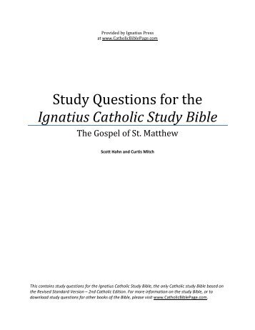 Matthew - Study Questions for the Ignatius Catholic ... - Ignatius Press