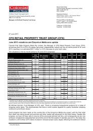 cfs retail property trust group (cfx) - First State Investments