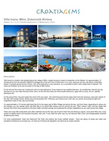 Villa Ivana, Mlini Dubrovnik Riviera - CroatiaGems