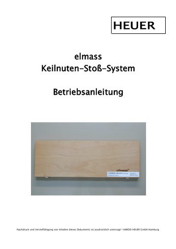 elmass Keilnuten-Stoß-System Betriebsanleitung - Hardo Heuer ...