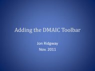 Adding the DMAIC Toolbar - ASQ-1302