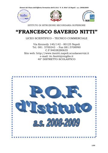 la versione sintetica del P.O.F. a.s. 08/09 - IISS Nitti