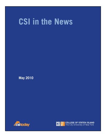 CSI in the News - CSI Today