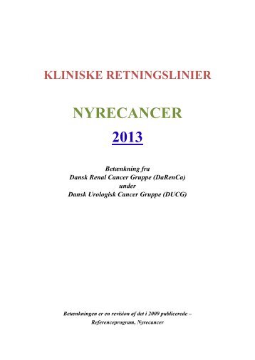 Kliniske Retningslinier Nyrecancer 2013 - DUCG