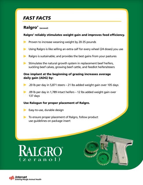 Ralgro Fact Sheet - Merck Animal Health
