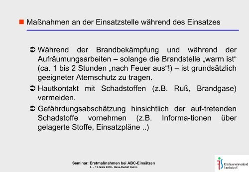 ErstmaÃnahmen bei ABC-EinsÃ¤tzen - ABC-Einsatzhandbuch