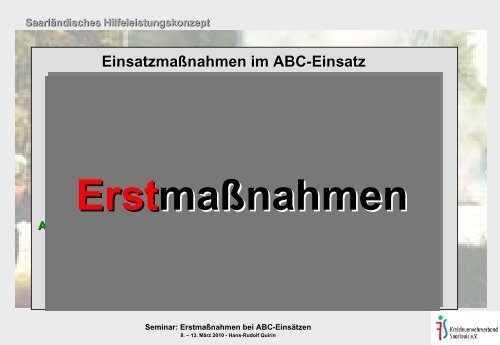 ErstmaÃnahmen bei ABC-EinsÃ¤tzen - ABC-Einsatzhandbuch