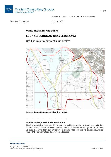 Valkeakosken kaupunki LOUNAISSUUNNAN ... - Valkeakoski