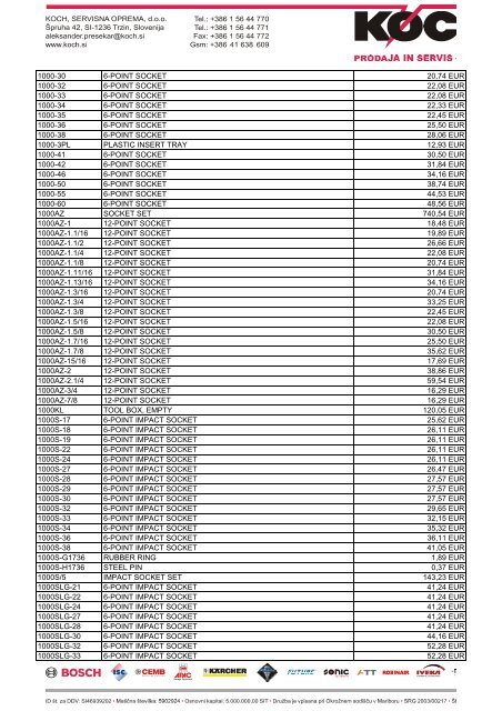 HAZET cenik rocnega orodja ter specialnega orodja 09-2008 - Koch