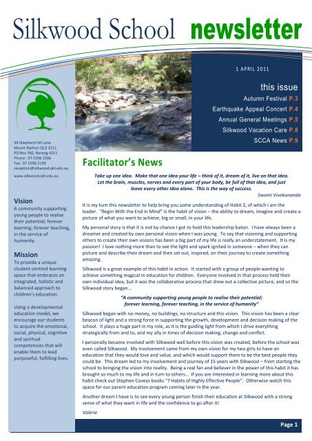 Facilitator's News - Silkwood School