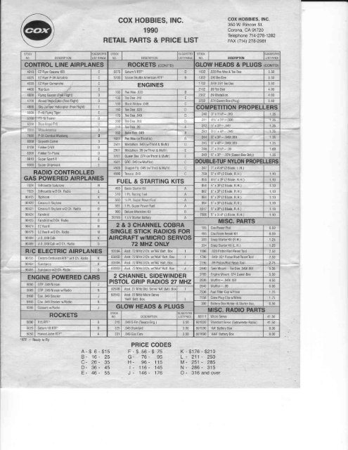 cox 049 parts
