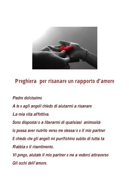 Preghiera per risanare un rapporto d'amore - Sotto le ali degli Angeli