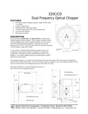 Scitec 320C and 320CD Dual Frequency Optical Chopper - Boston ...