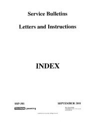 Service Bulletin, Letter and Instruction Index