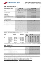 OPTIONAL SERVICE FEES - Edelweiss Air