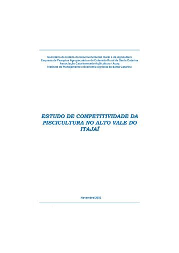estudo de competitividade da piscicultura no alto vale do itajaÃ­ - Cepa