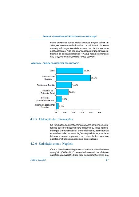 estudo de competitividade da piscicultura no alto vale do itajaÃ­ - Cepa