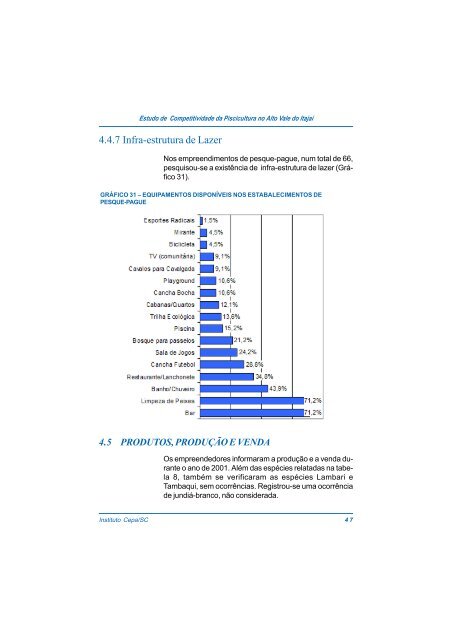 estudo de competitividade da piscicultura no alto vale do itajaÃ­ - Cepa