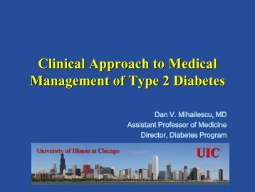 Clinical Approach to Medical Management of Type 2 Diabetes