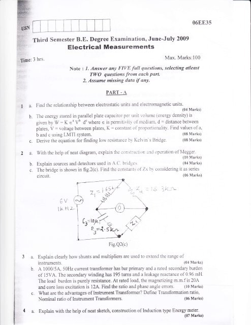 Electrical Measurements la. 2a. - Vtustudentsparadise