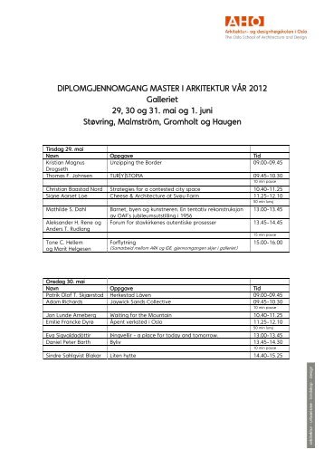 Norsk/Engelsk brevmal for AHO - Arkitektur- og designhÃ¸gskolen i ...