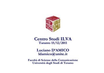 575,05KB Prof. Luciano D'Amico Slide dell ... - Centro Studi Ilva