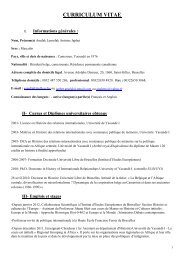 CV - FacultÃ© des Sciences sociales et politiques - UniversitÃ© Libre ...
