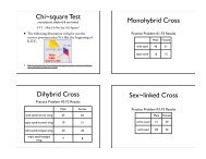 Chi~square Test Monohybrid Cross Dihybrid Cross Sex~linked Cross