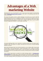 Advantages of a Web marketing Website