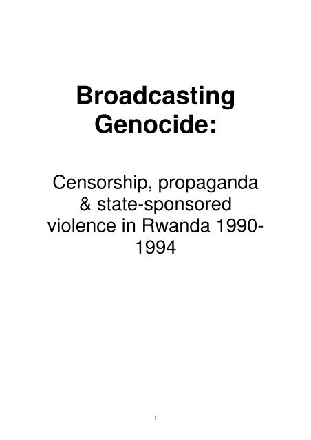 Broadcasting Genocide: - Article 19