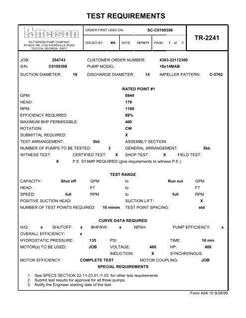 22 11 23-01-001 Patterson Split Case - Garney Construction