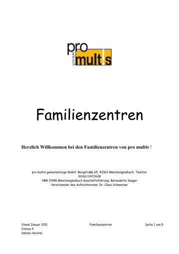 Familienzentren - pro multis gGmbH