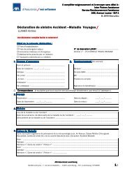 1-2 Déclaration de sinistre Accident –Maladie Voyages /