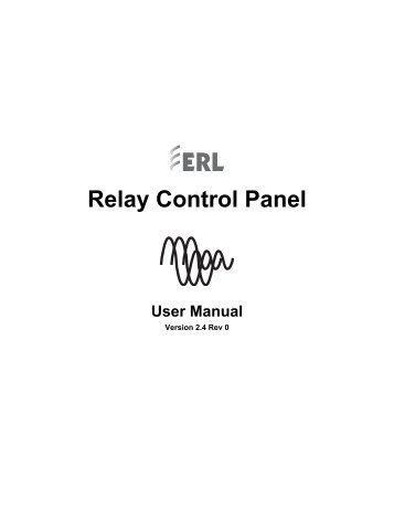 Relay Control Panel Manual - ERLPhase Power Technologies Ltd.
