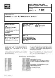 ISO/TC 194 BIOLOGICAL EVALUATION OF MEDICAL DEVICES