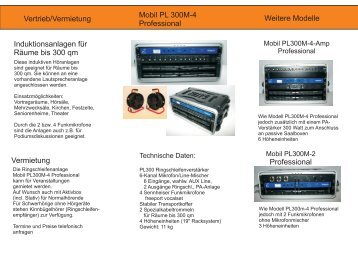 Mobil PL 300M-4 Professional Professional Induktionsanlagen für ...