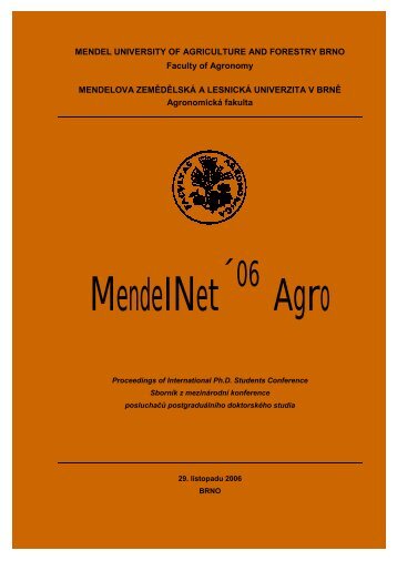 Sborník - MendelNet 2013 - Mendelova zemědělská a lesnická ...