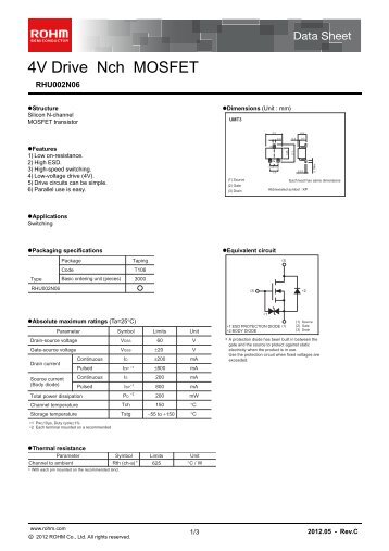 RHU002N06 : Transistors - Rohm