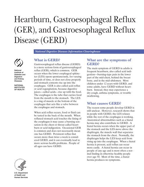 Types of acid reflux pain