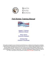 Poll worker Training Manual - Apache County