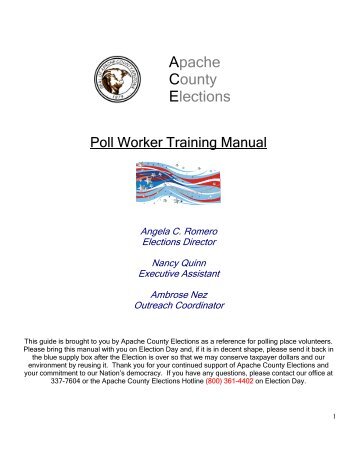 Poll worker Training Manual - Apache County