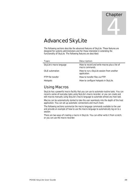 POISE-SkyLite User Guide - Palmer College of Chiropractic, Intranet ...