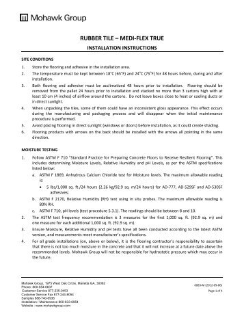 RUBBER TILE â MEDI-FLEX TRUE - Mohawk Group