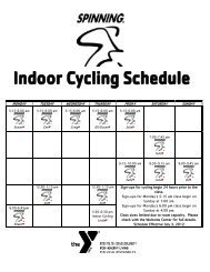 group fitness schedule - Wallingford Family YMCA