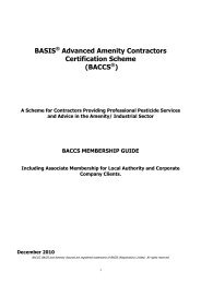 BASIS Advanced Amenity Contractors Certification Scheme (BACCS )