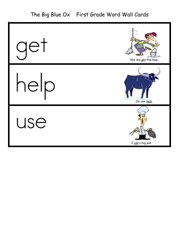 The Big Blue Ox First Grade Word Wall Cards - Little Book Lane