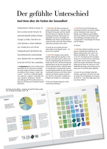 Axel Venn über die Farben der Gesundheit - Colortrend.de