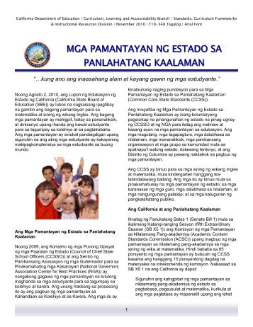 General Bulletin (Tagalog) - CCSS (CA Dept of Education)