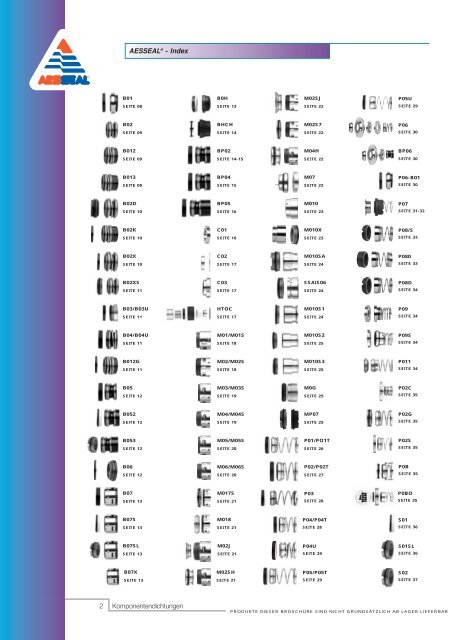 K o m p o n e n t e n d i c h t u n g e n - Component Seals