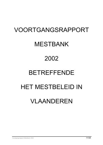 Voortgangsrapport Mestbank 2002 - Vlaamse Landmaatschappij